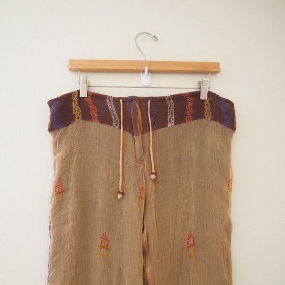 Paul Ropp Silk Boho Capri Pants sz 6 - Picture 2 of 7